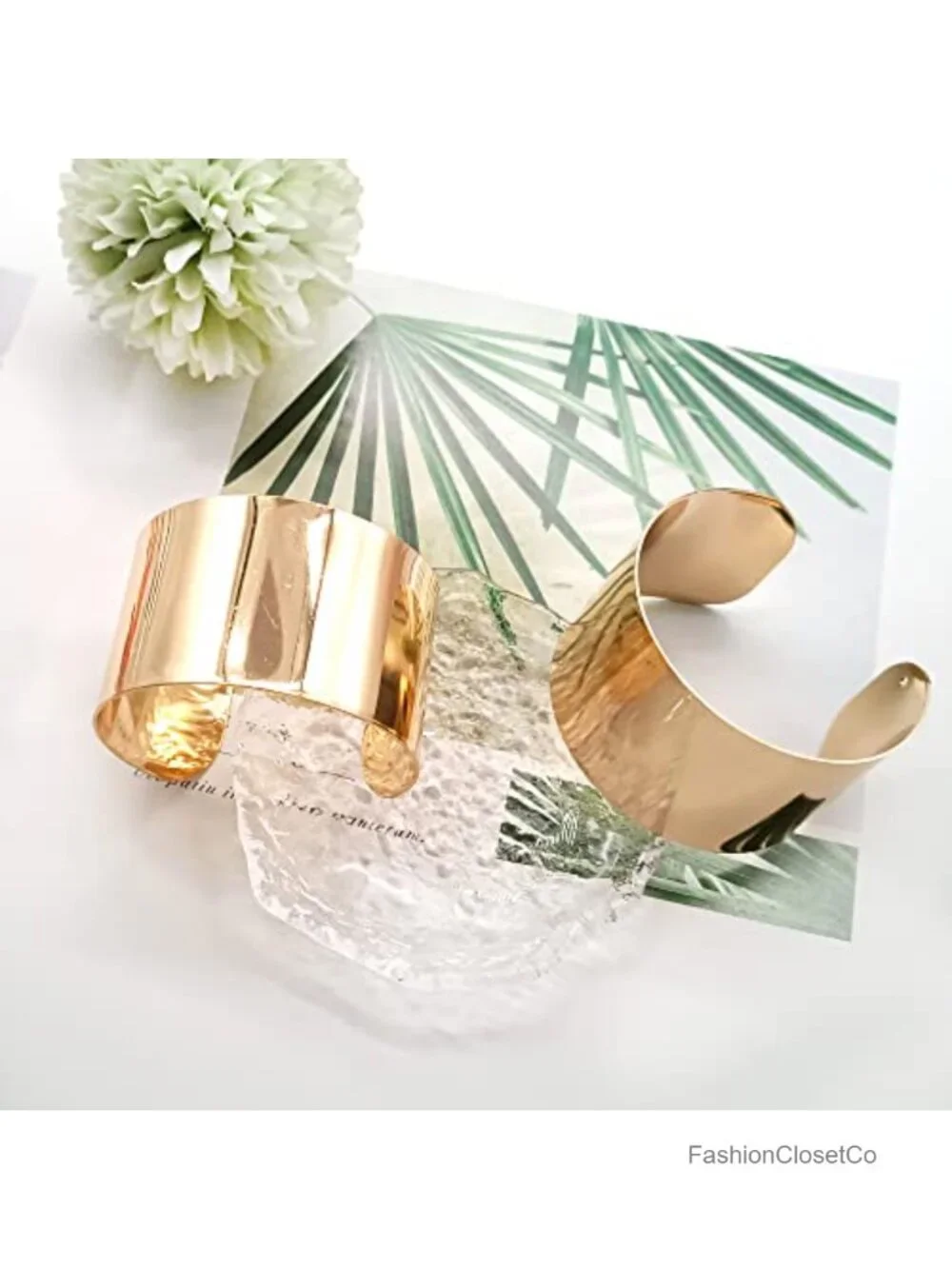 2 Pcs Gold Silver Cuff Bangle Bracelet Set Open Cuff Wrap Bracelets Adjustable